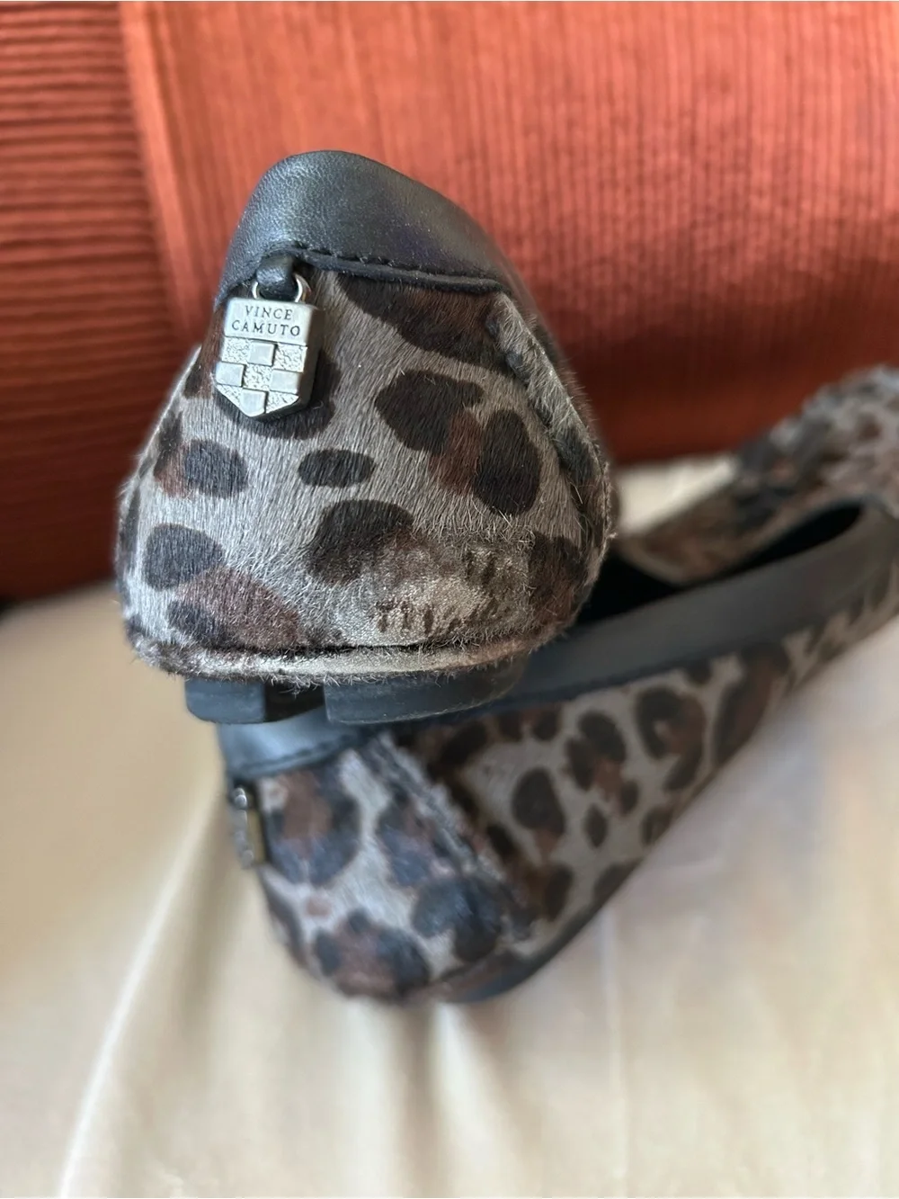 Cow Hair Vince Camuto Leopard Tassel Moccasins in Brown and Black